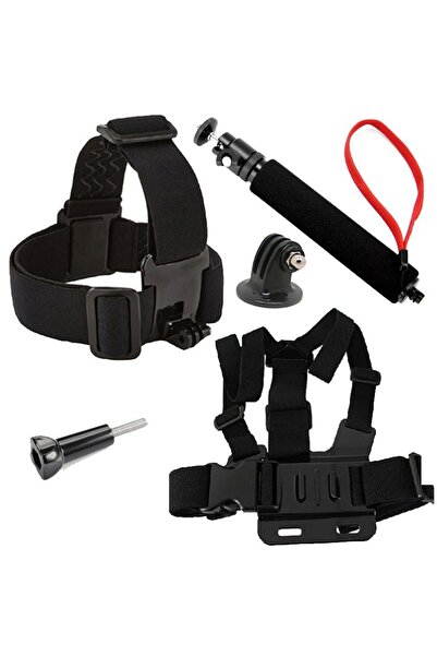 Gplus Sjcam Eken Uyumlu Selfie Çubuk Göğüs Kemeri Kafa Bandı 5li Set