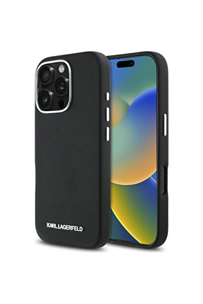Karl Lagerfeld Husă pentru iPhone 16 Pro Max - Saffiano, cu acoperire complet...