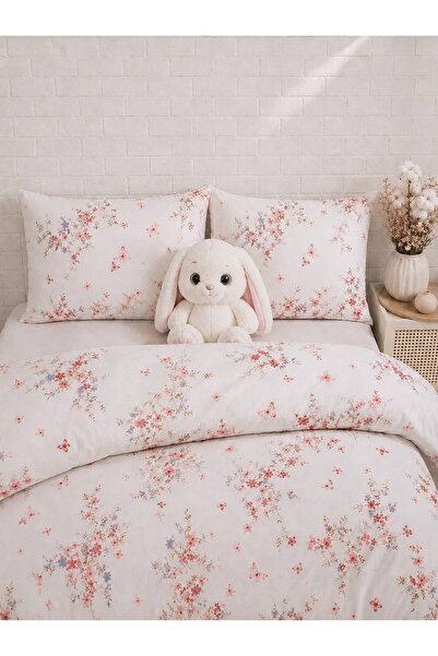 Sheri Home Tekstil Lastikli Çarşaflı Tek Kişilik Nevresim Takımı KIRÇİÇEKMODE...