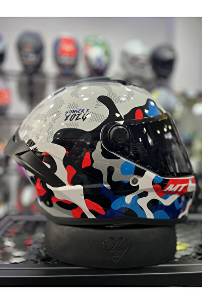 MT Helmets Stinger 2 Yozu Kask (+1 Siyah Vizör)