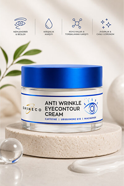 Shineco Kırışıklık Karşıtı Göz Çevresi Kremi 50ml, Kafein, Niyasinamid, Hyalü...
