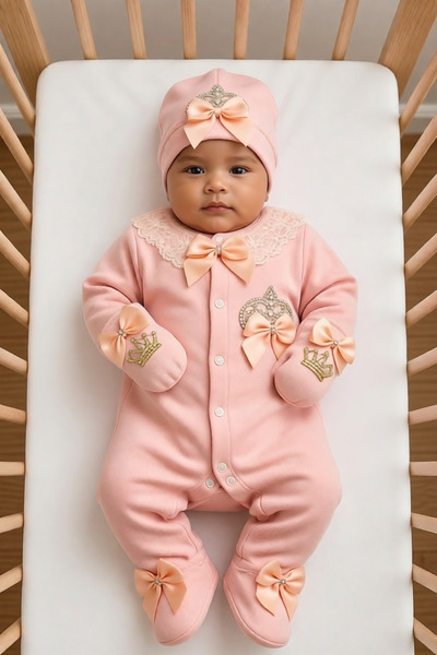 Waffle Baby 3 Aylık Bebek Tulumu Pamuklu Uzun Kollu Yumuşak Dokulu Rahat Kull...