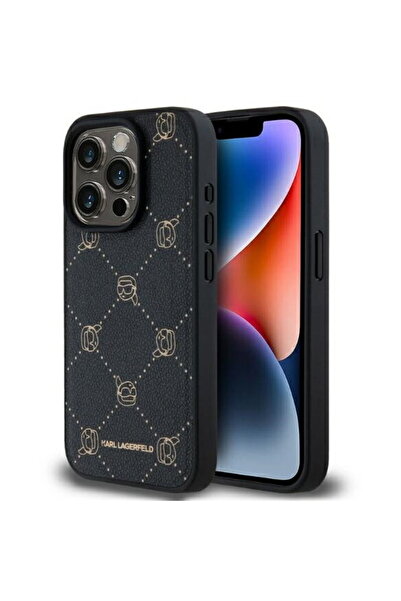 Karl Lagerfeld Husa iPhone 15 Pro - Piele MagSafe (KLHMP15LPGKHPHK) - Karl Head