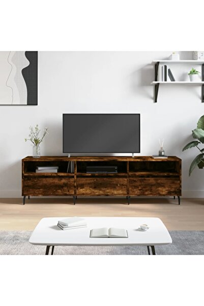 Concept Comodă TV, stejar fumuriu, 150x30x44,5 cm, lemn prelucrat
