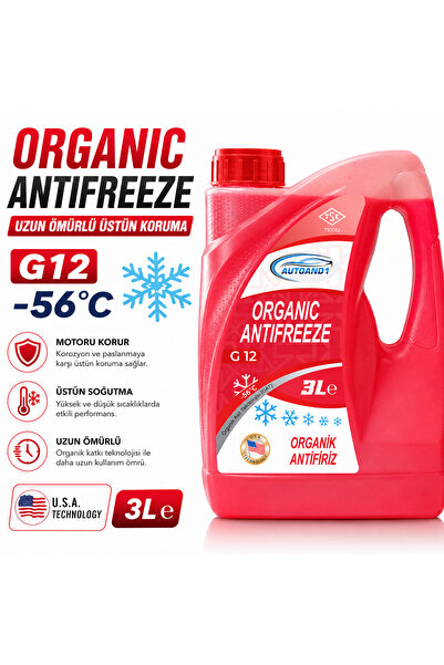 AUTOAND1 ORGANİK KONSANTRE PEMBE ANTİFİRİZ 3LT -37c (4 MEVSİM)