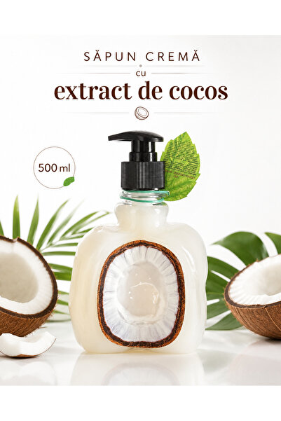 Tasty Sapun lichid gel pentru maini, Clean & Fresh, Cocos, 500 ml, cu extract...