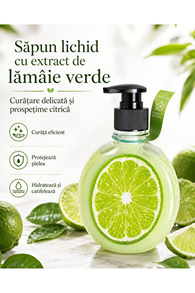 Tasty Sapun lichid crema pentru maini, Clean & Fresh, Lime, 500 ml, cu extrac...