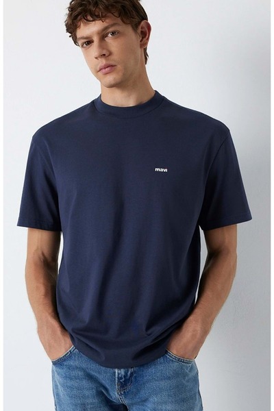 Mavi M0612216 Printed T-Shirt Men's T-Shirt Dark Blue