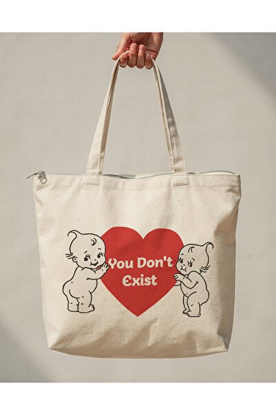 buzagi tasarım ürünleri You Don'T Exist Zippered Lined Gusseted Canvas Bag 35...