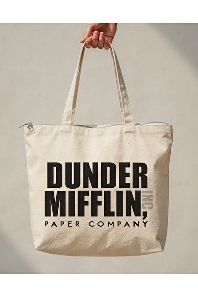 buzagi tasarım ürünleri The Office Zippered Lined Gusseted Canvas Bag 35 X 40 cm