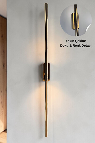 Bamyum Dorotea Gold Metal Led Modern Tekli Lineer Ledli Duvar Apliği