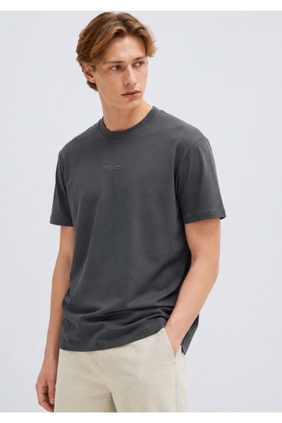 Mavi M0613348 Jeans Printed T-Shirt Men's T-Shirt Smoked