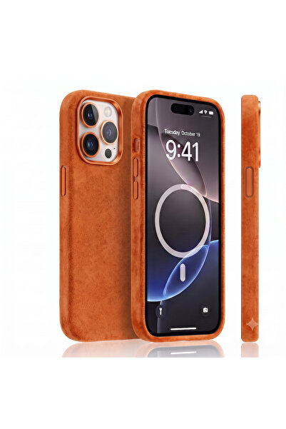 megaMobile Husă de protecție pentru Apple iPhone 16 Pro — Alcantara, MagSafe,...