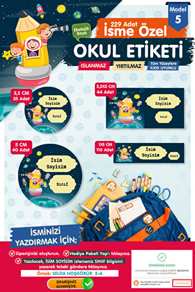t tuğset etiket Okul Etiketi Kalem Defter Etiketi Özel Isim Yazılabilen Etike...