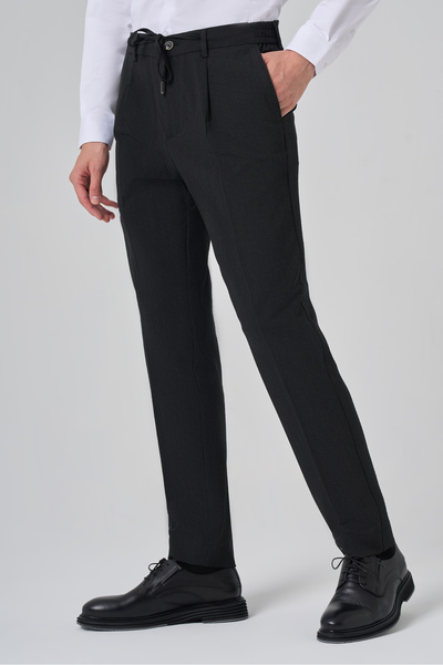 Morven Pantaloni Jogger Slim Fit cu dungi Trend din poliviscoc negru pentru b...