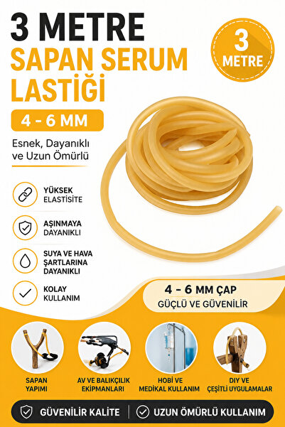 Dünya Magnet 3 Metre Sapan Serum Lastiği 4 - 6 Mm