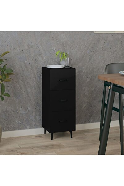 Concept Servantă, negru, 34,5x34x90 cm, lemn compozit