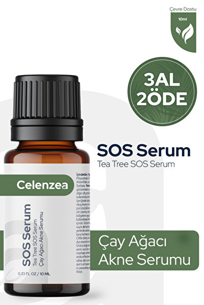 Celenzea Çay Ağacı Yağı Özlü, Akne, ve Siyah Nokta Leke Karşıtı SOS Serum 10ml