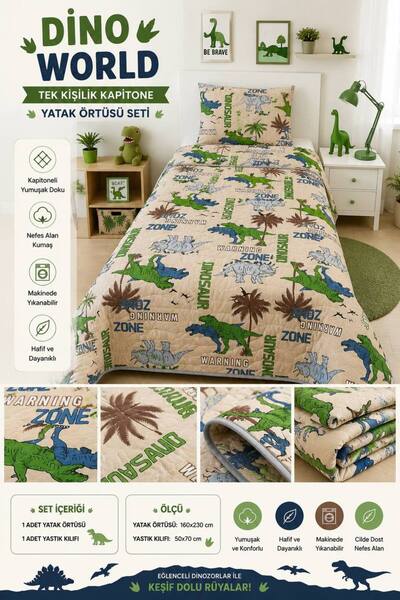 Sudemhome Single Quilted Reversible Bedspread Set for Young People and Childr...