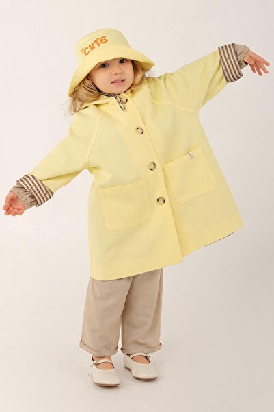 Mioma Kids Kapüşonlu Trençkot Sarı
