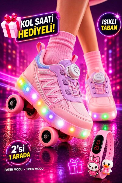LUCEVERA Çocuk Patenli Işıklı Spor Ayakkabı – LED Taban Tekerlekli Sneaker | ...