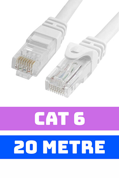 SatışMax Cat6 20mt Lan Ethernet Kablosu Internet Kablo (BAKIR KABLO)