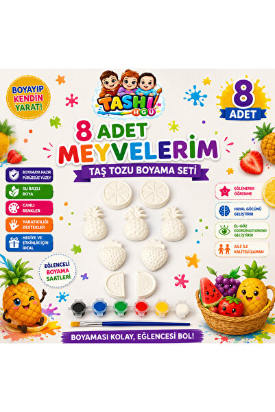TASHI ART TASHI Meyve Taş Tozu Boyama Set-Çocuklar İçin Eğitici Aktivite