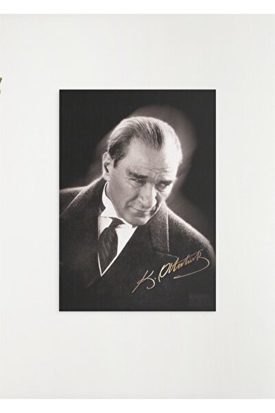 gifttime Ξύλινη ρετρό vintage αφίσα Mustafa Kemal Atatürk