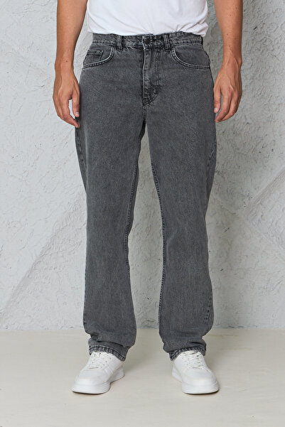 blayn jeans Men's Dark Gray Baggy Jeans - Loose Fit Casual Comfortable Denim ...