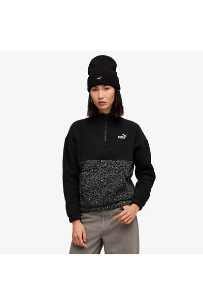 Puma Essentials Animal Crew Kadın Siyah Sweatshirt