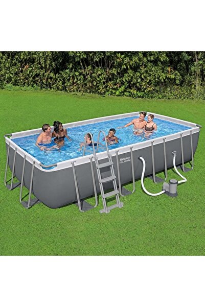 BESTWAY Steel Pro Max Prefabrik Aile Havuzu 549x274x122cm Örtü Merdiven Filit...
