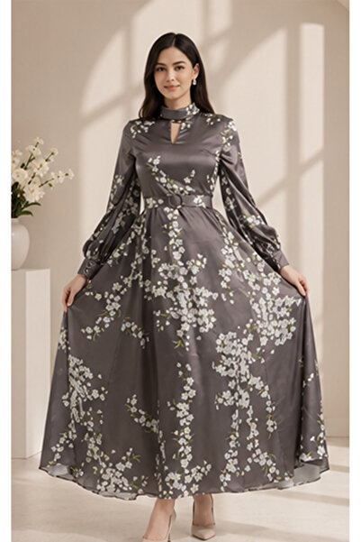 FRIST STYLE Elegant Gray Turkish Dress