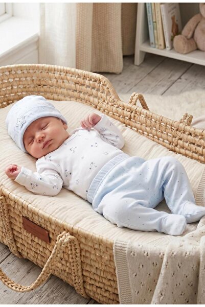 ALTINTAŞ BABY مجموعة من 4 قطع من بدلة الدببة المرصعة بالنجوم في صندوق كراميل خاص