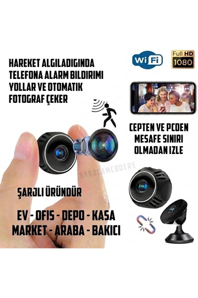 Nanocamcoders 1K ° 1080P HD Mini Premium CCTV Kamera Sesli Video Kayıt Ev Ofi...