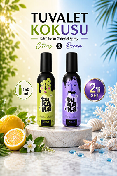 TUKAKA Tuvalet Öncesi Koku Giderici Sprey - Tuvalet Kokusu - 150 ml 2'li Set ...