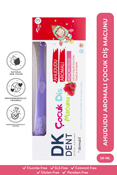 DKDENT Ahududu Aromalı Çocuk Diş Macunu (Fırçalı) 50 ml