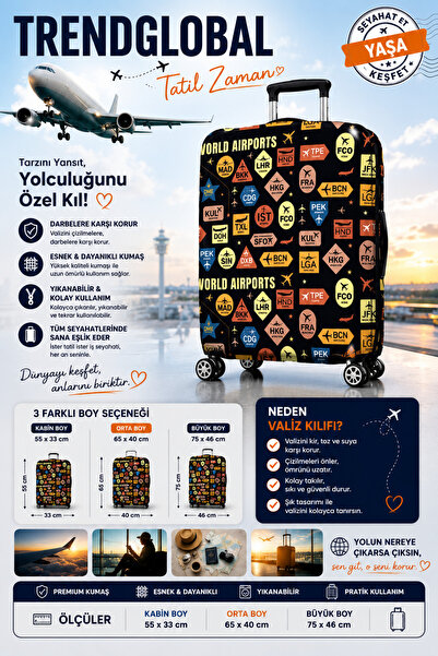Trendglobal Valisă Valisă Husă de protecție Aeroporturi Model