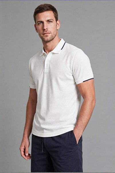 DeFacto Regular Fit Waffle Short Sleeve White Polo T-Shirt H4726Ax26Sm