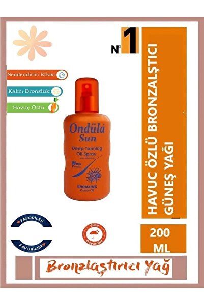 Havuç Yağlı Güneş Bronzlaştırıcı Sprey 200 ml havuç yağı bronzlaştırıcı