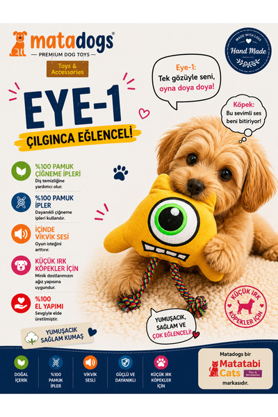 MATATABİ CATS Matatabi Dogs Eye-1 Plush Sound Dog Toy