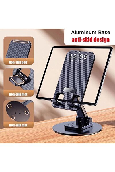 WASHA Masaüstü Metal Telefon Tablet Tutucu 360 derece dönebilir