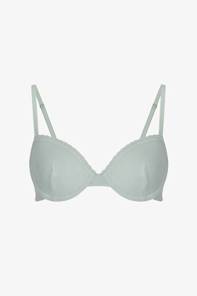 Penti Light Green Daylift Pointel Cotton Underwire Bra