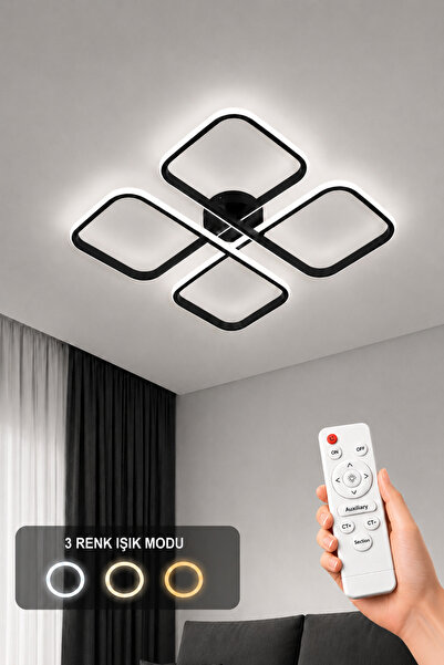 AvizeGO Nuvo LED Plafonyer Avize 3 Renk Kumandalı