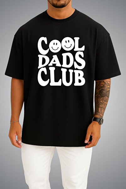 Bahriyeli Collection Oversize Cool Dads Club Chest and Back Printed Unisex T-...