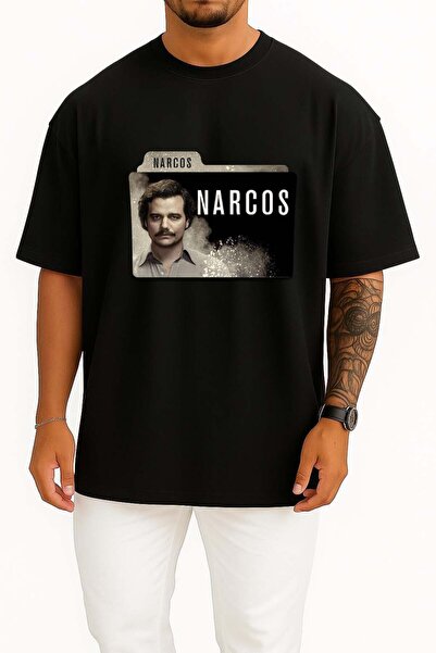 Bahriyeli Collection Oversized Narcos 2 Chest Printed Unisex T-Shirt