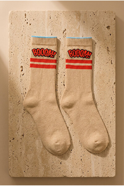 Katia&Bony Unisex Boom Pattern Socket Κάλτσες Μπεζ
