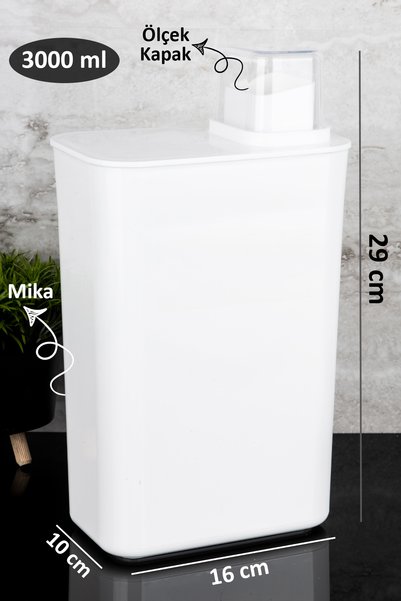 Dolkin Home Set of 2 3000ml Detergent Dispenser Set with Lid Scale Colorful Whites Transparent Label Detergent Box Set