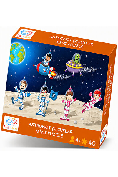 Çılgın Zeka Astronot Çocuklar Mini Puzzle 40 Parça 3 4 yaş çocuk puzzle ve ya...