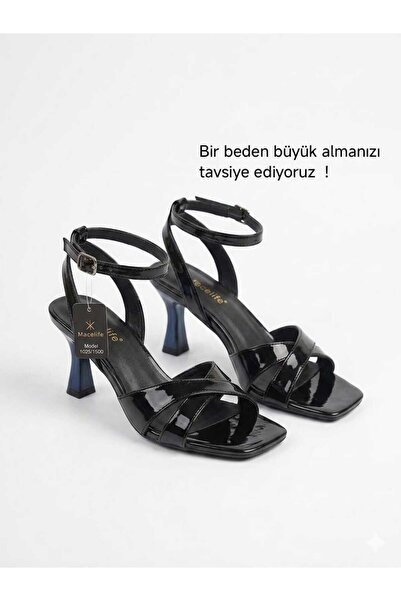 Macelife Sandale de damă cu curele la gleznă și toc de 7 cm