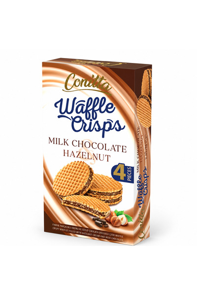 CONİTTA Waffle Crisps – Fındık Kremalı ve Sütlü Çikolatalı Gofret 100 Gr. (1 ...